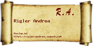 Rigler Andrea névjegykártya